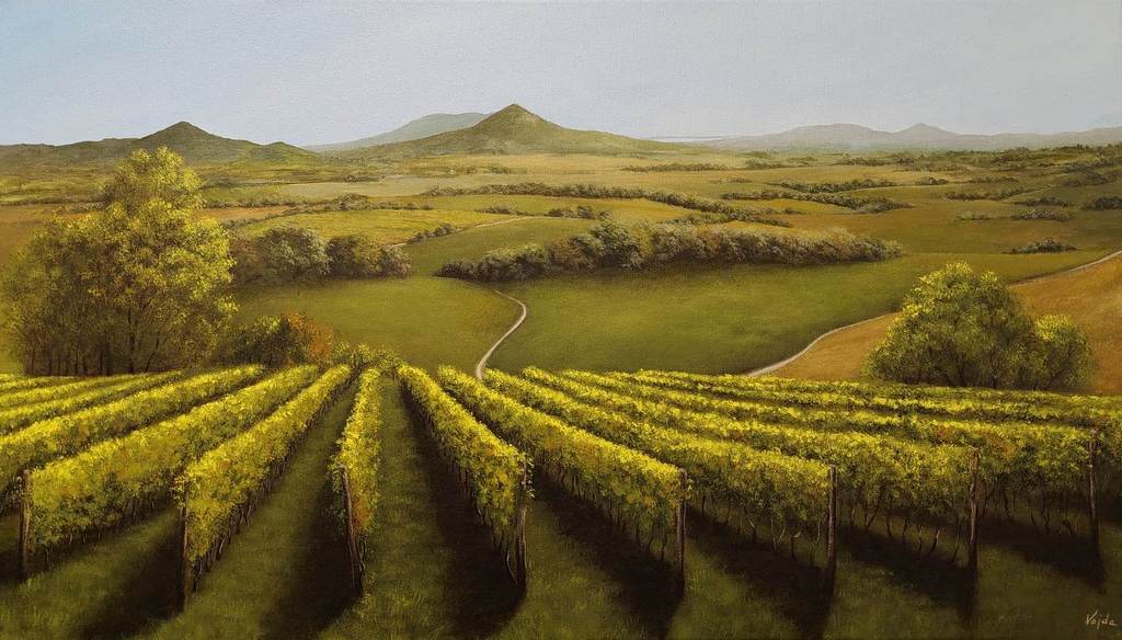 Balaton-felvidék - akril 40 x 70 cm - 78.400,- Ft
