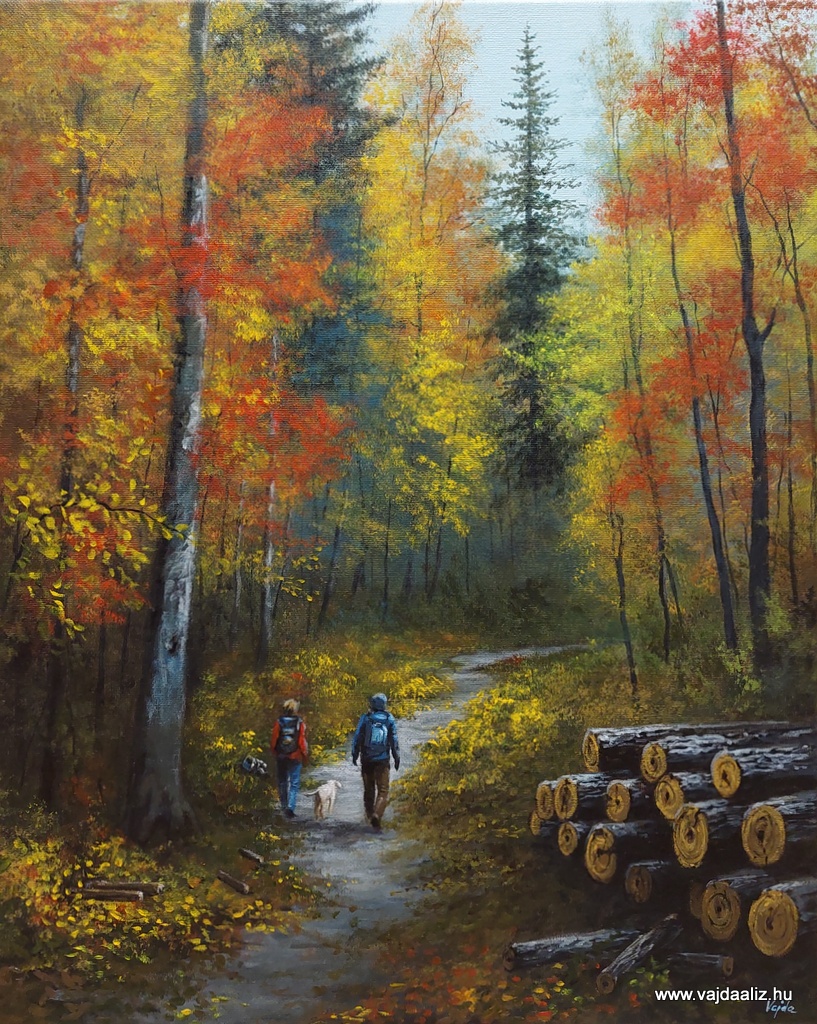 Őszi erdő - akril vásznon 50 x 40 cm - 76.000,- Ft