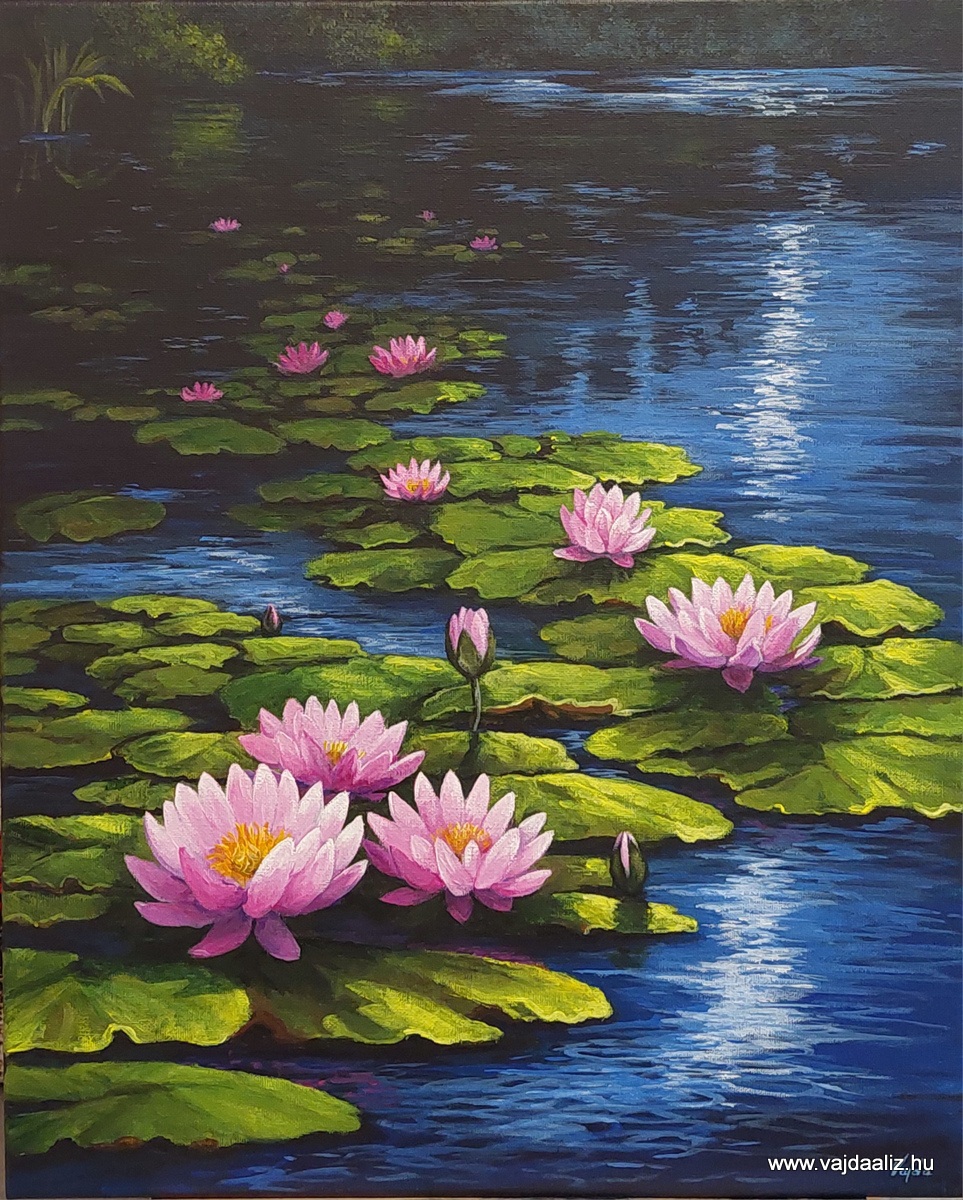 Tavirózsák - akril 50 x 40 cm - 76.000,- Ft